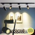 Trilho Spot LED para trilho eletrificado + Trilho + Conector Tubinho Preto e Branco 15W 360° Luz Branca, Luz Neutra e Luz Amarela Bivolt 110V-220V